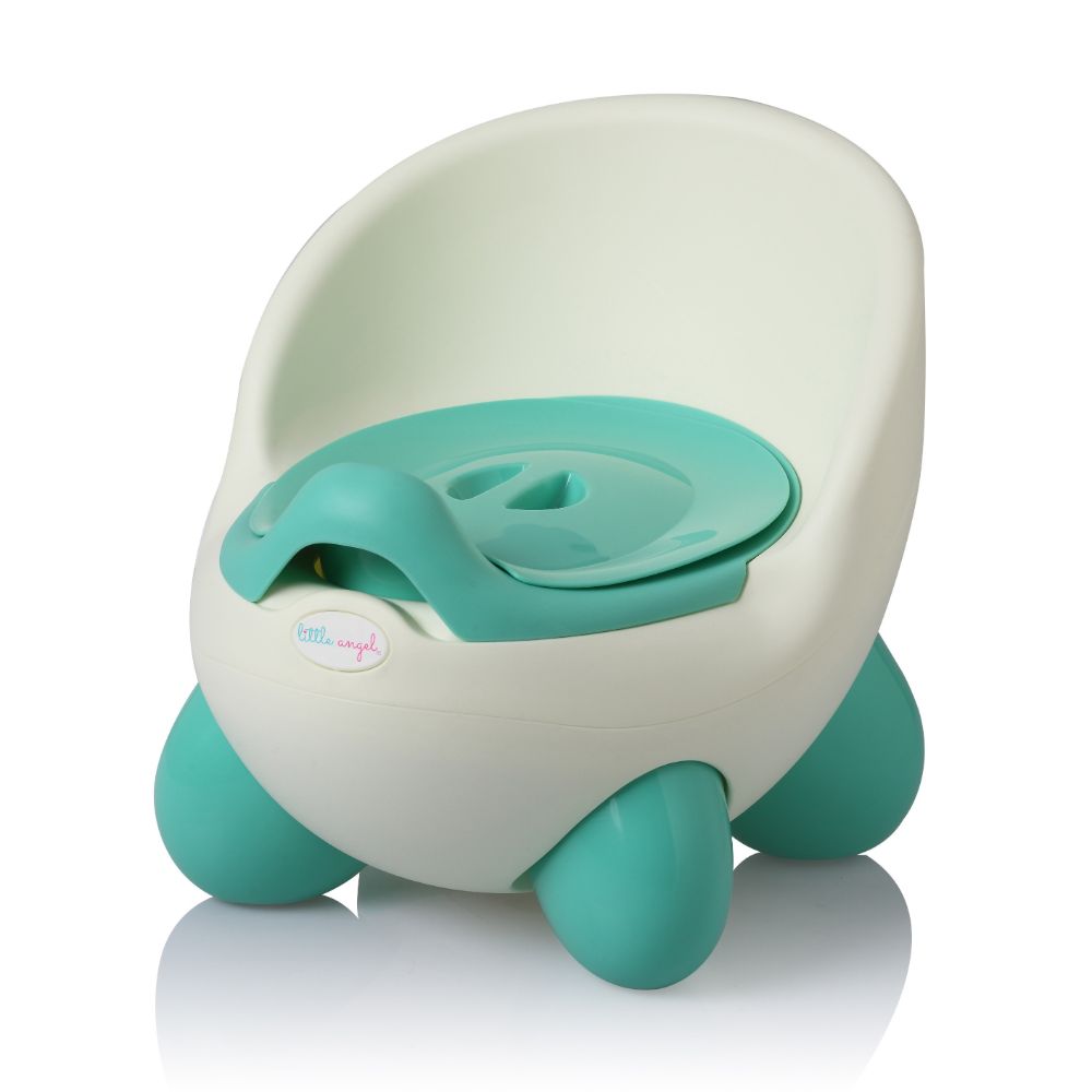 Little Angel Baby Egg Potty Training Seats For Children Boys And Girls Easy To Clean Bowl 1-3 Years - Green