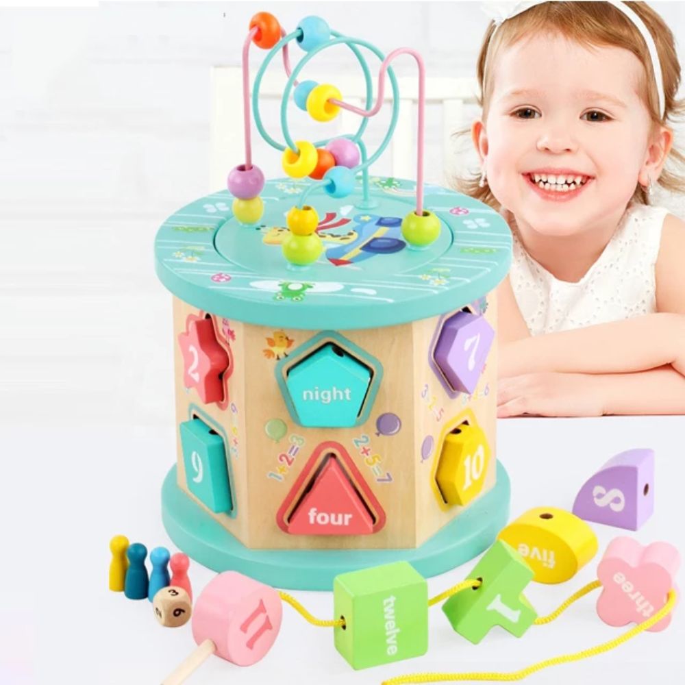 Kids Educational Six-Sided Beads Box Toy