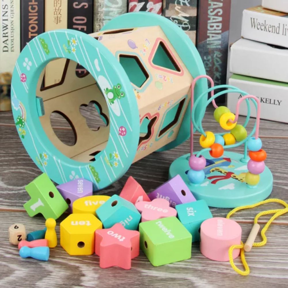 Kids Educational Six-Sided Beads Box Toy