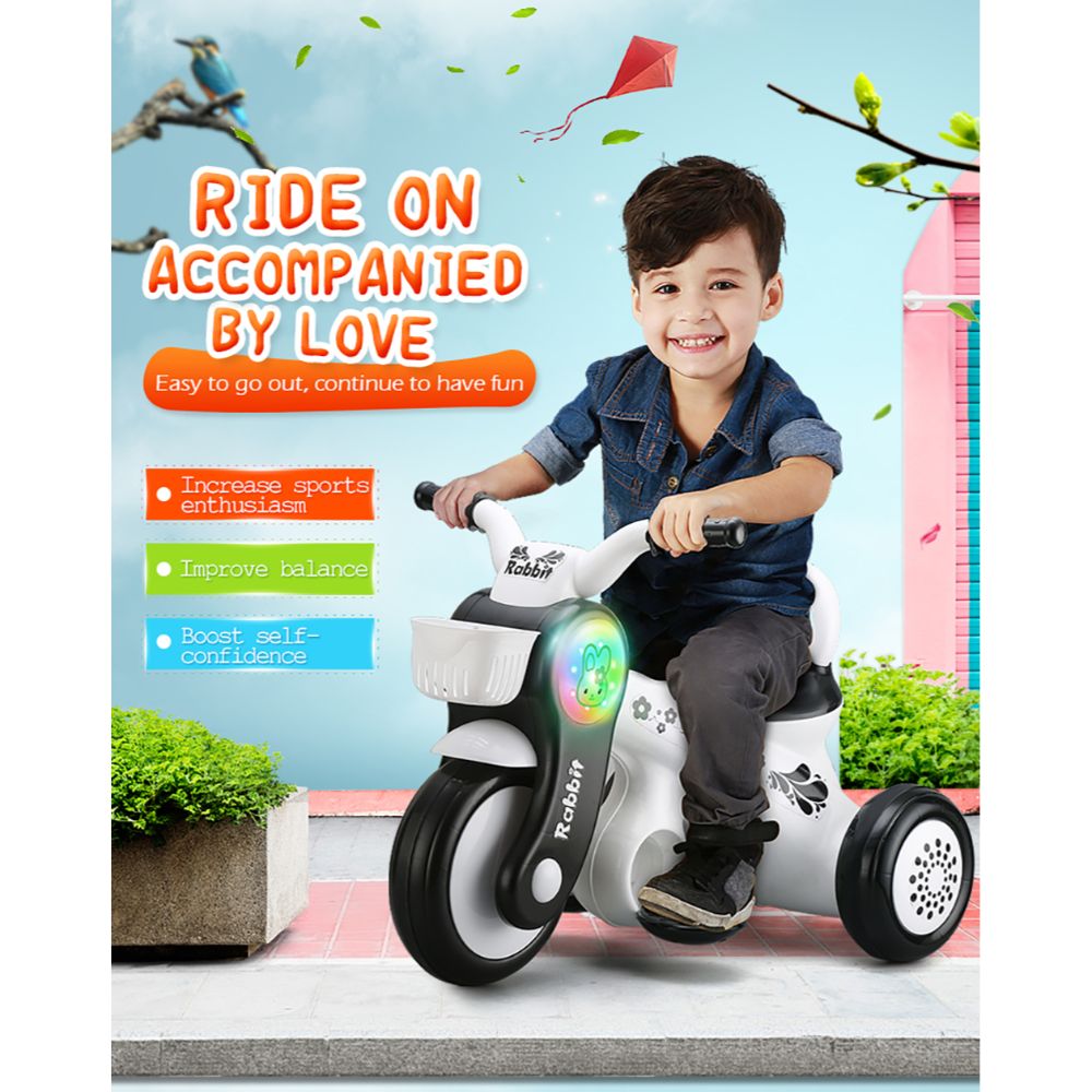 Kids Electronic Motorcycle Ride-On Bike- Black