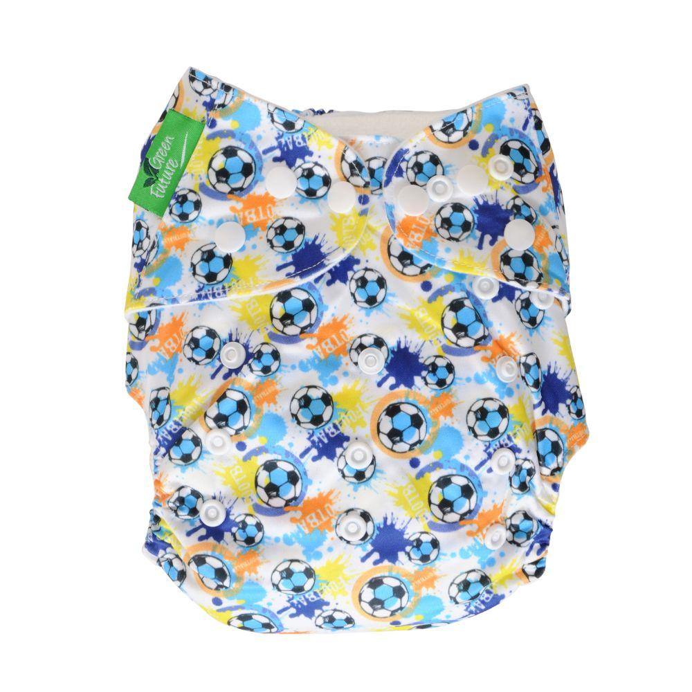 Green Future Baby Cloth Diaper all in one Reusable Soccer - Little Angel Baby Store