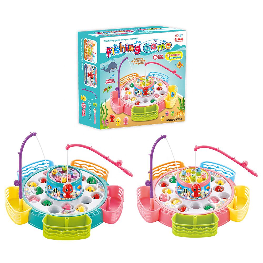 Little Angel – Magnetic Fishing Game Toy Set with Music & Lights-Blue