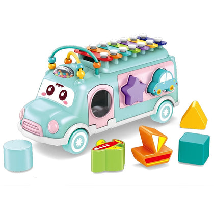 Huanger - Baby Toys Musical Bus Toy for 24+ Months - Blue