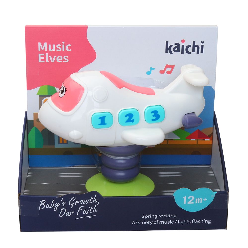 Kaichi Baby Toys Plane with Music And Light Toy for Infant To Toddler  12 + Month - White