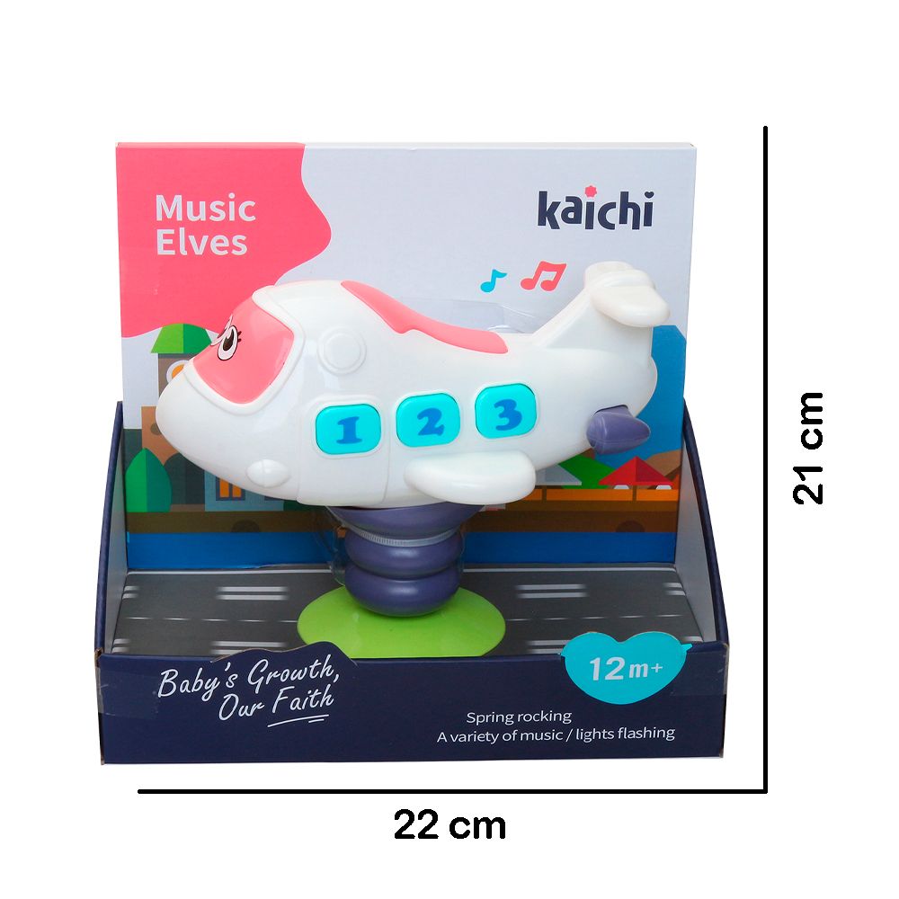 Kaichi Baby Toys Plane with Music And Light Toy for Infant To Toddler  12 + Month - White