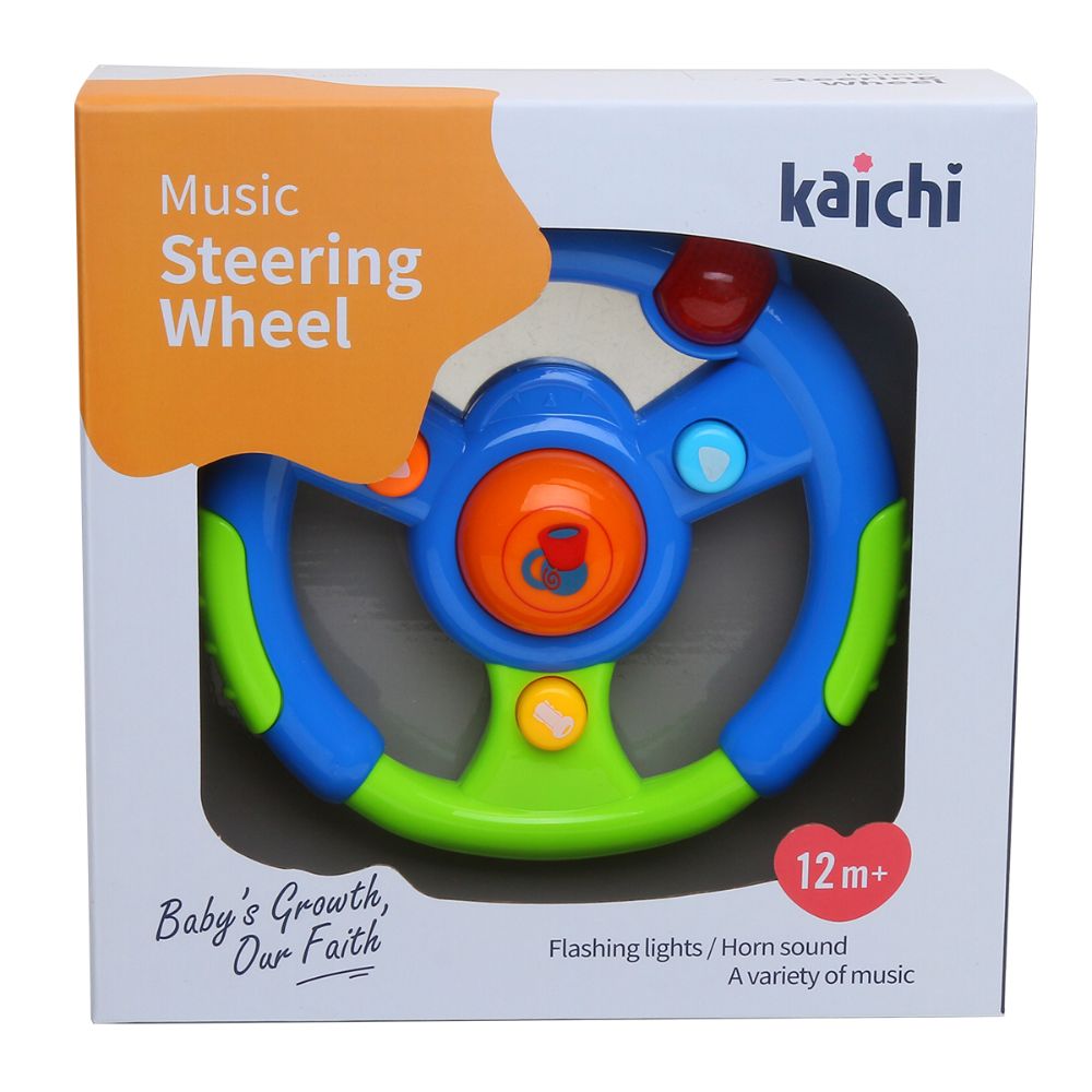 Kaichi Baby Steering Wheel Toy with Music for 12 + Month - Blue