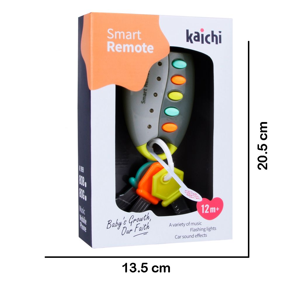Kaichi Baby Educational Toy with Music Smart Key for 12+ Month - Grey