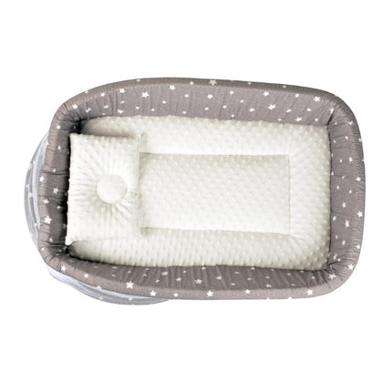 Little Angel Baby Bed with Comfy Paddings - Grey