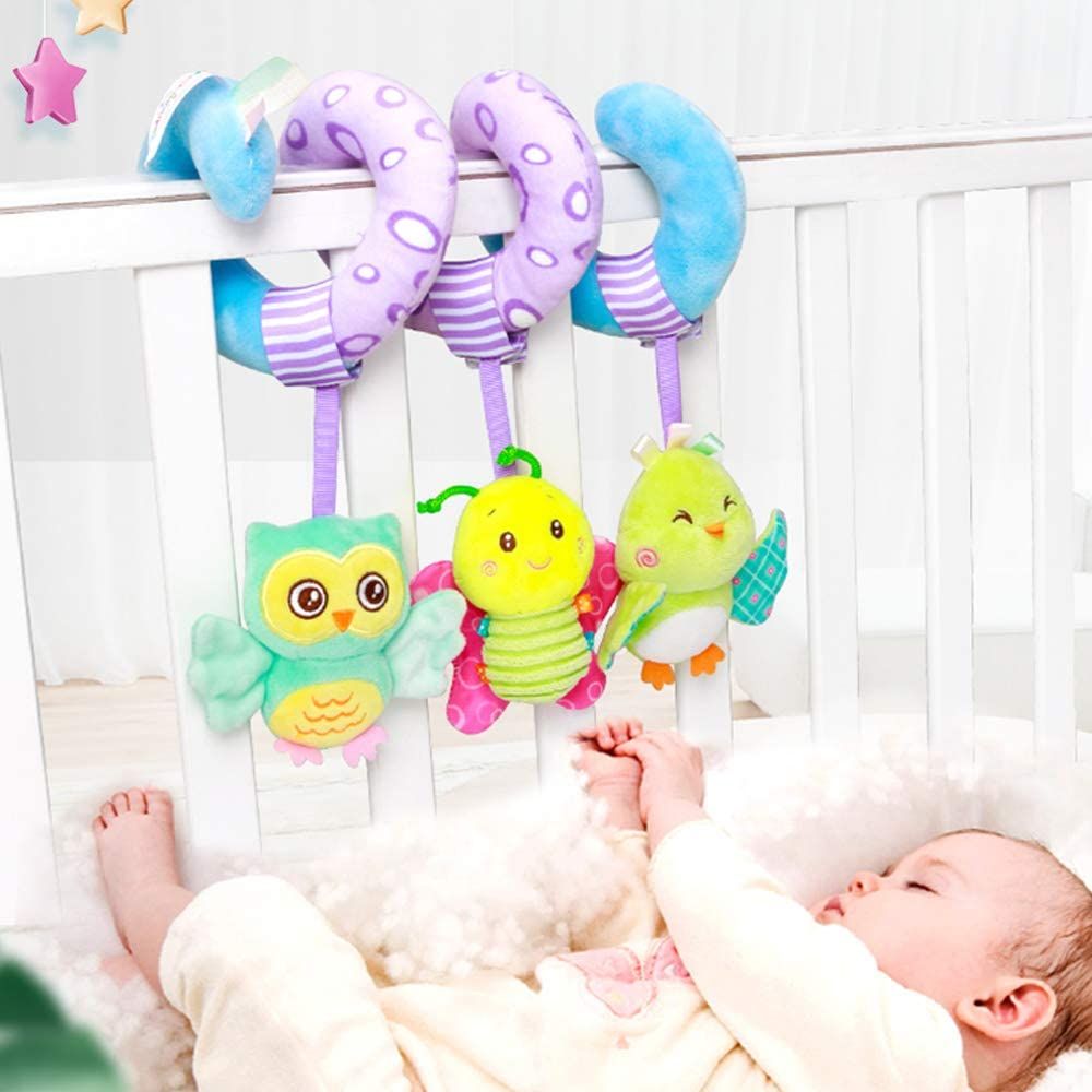Little Angel Baby Rattle Toys for Infant Soft Plush Spiral Hanging Toy