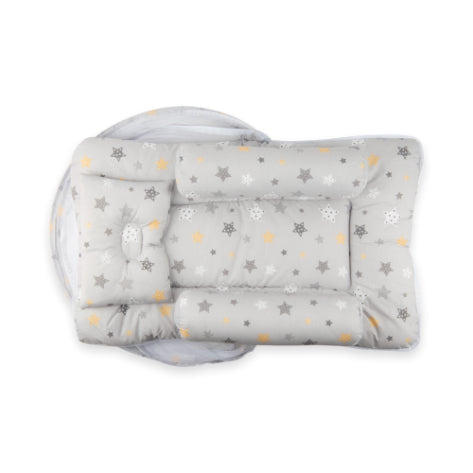 Little Angel Baby Bed W/ 2 Comfy Bloster & Pillow -STARGREY