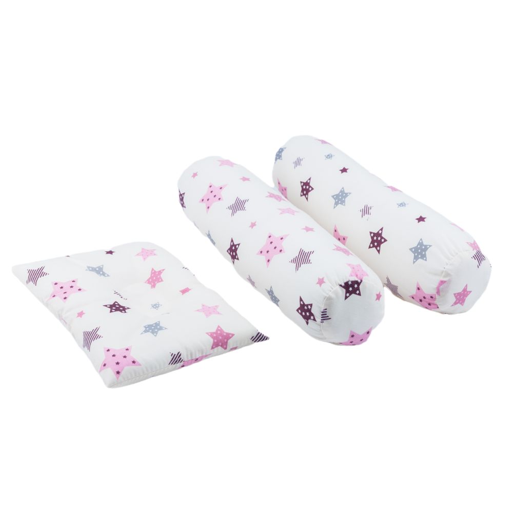 Little Angel Baby Bed W/ 2 Comfy Bloster & Pillow - Starpink