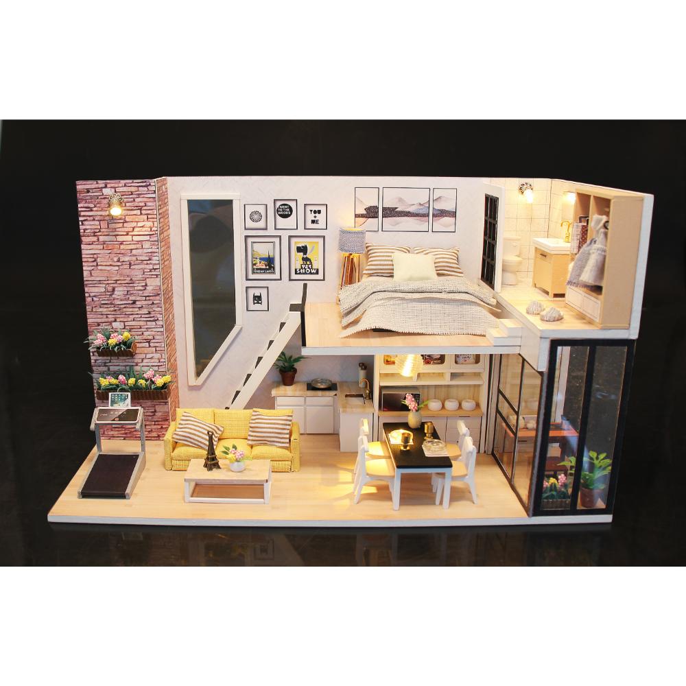Little Angel Kids Toys Miniature Bedroom Wooden DIY Toy - Multicolour