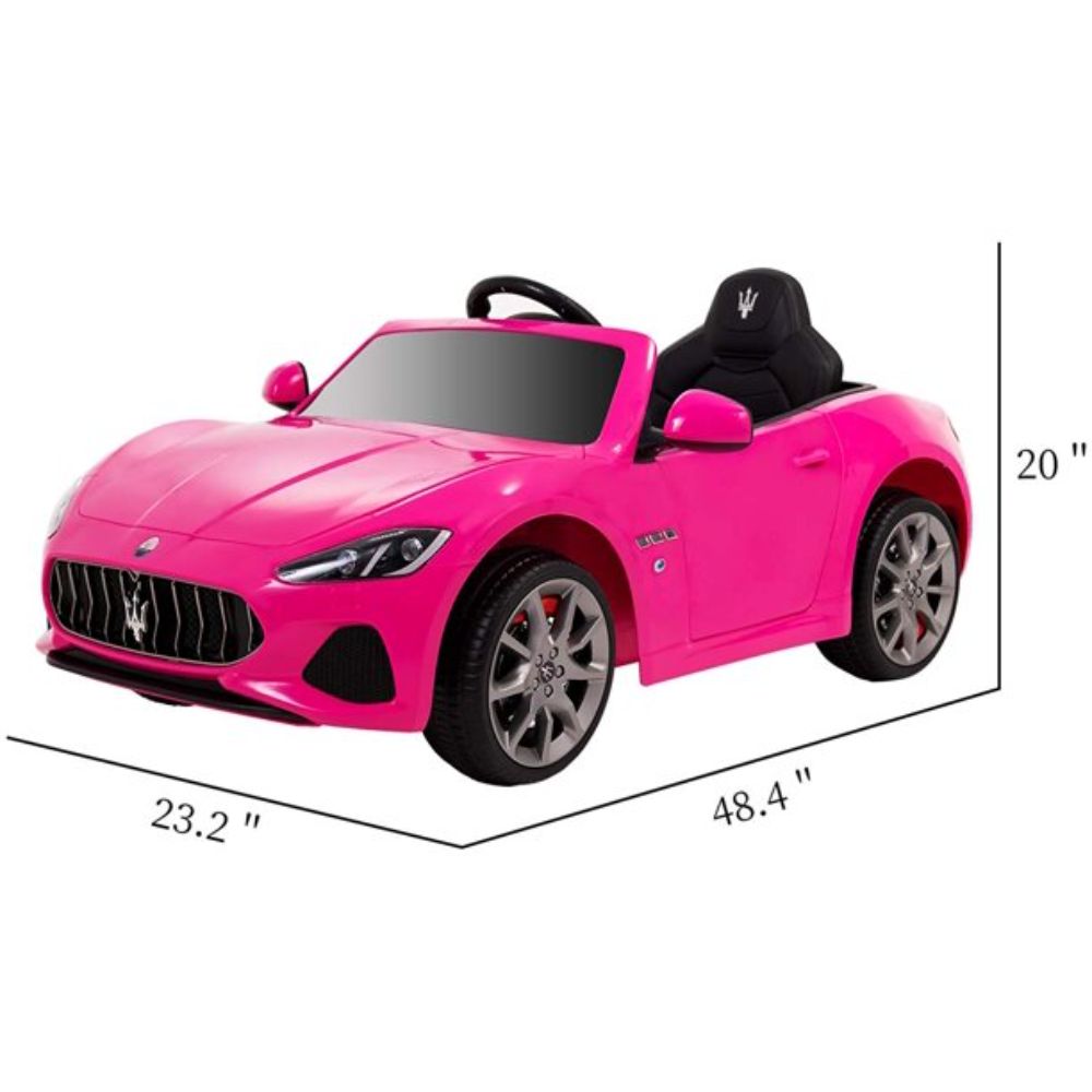 Maserati GranCabrio Kids Licensed Electric Ride-On Car - Pink