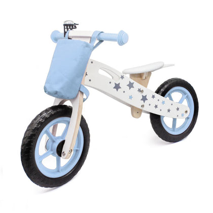 Kids Wooden Balance Push Ride-On Bike - Blue