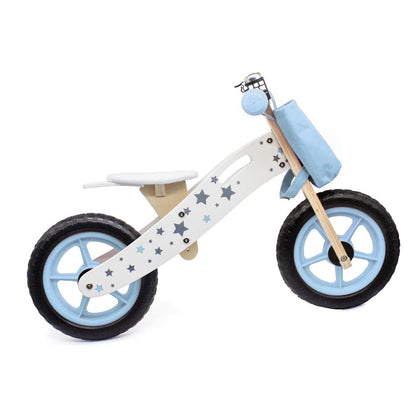 Kids Wooden Balance Push Ride-On Bike - Blue