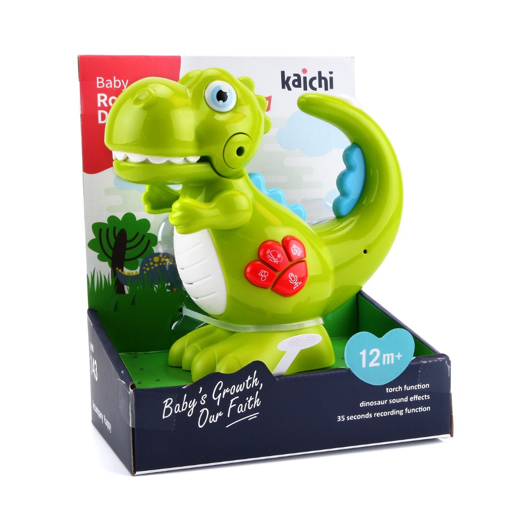 Kaichi Baby Toys Roaring Dinosaur for Infant To Toddler 12 + month - Green